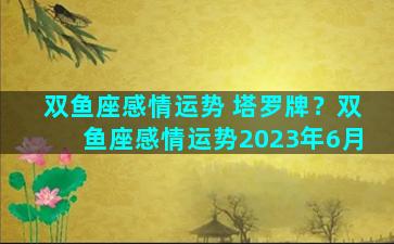 双鱼座感情运势 塔罗牌？双鱼座感情运势2023年6月